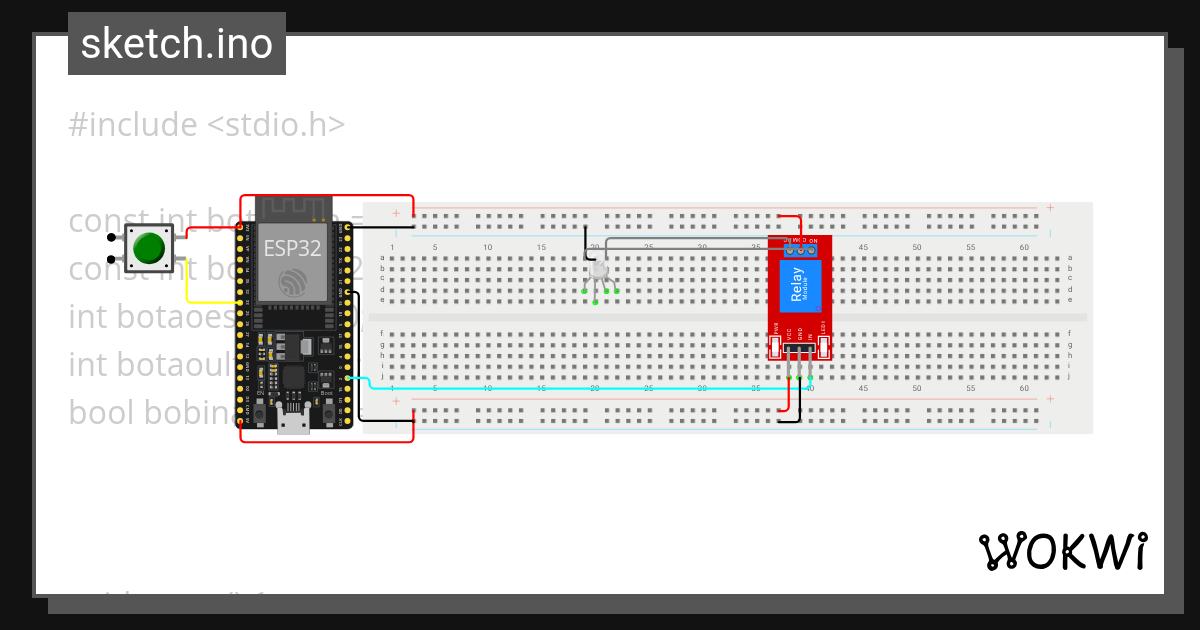 triggering a relay - Wokwi ESP32, STM32, Arduino Simulator