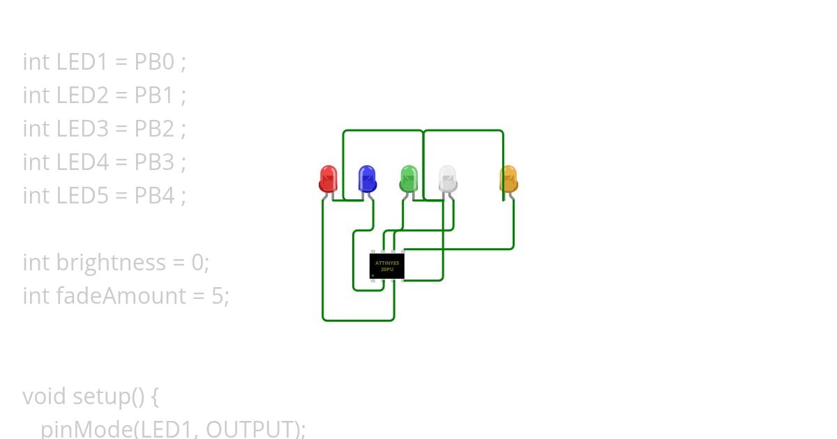 Attiny85-5led simulation