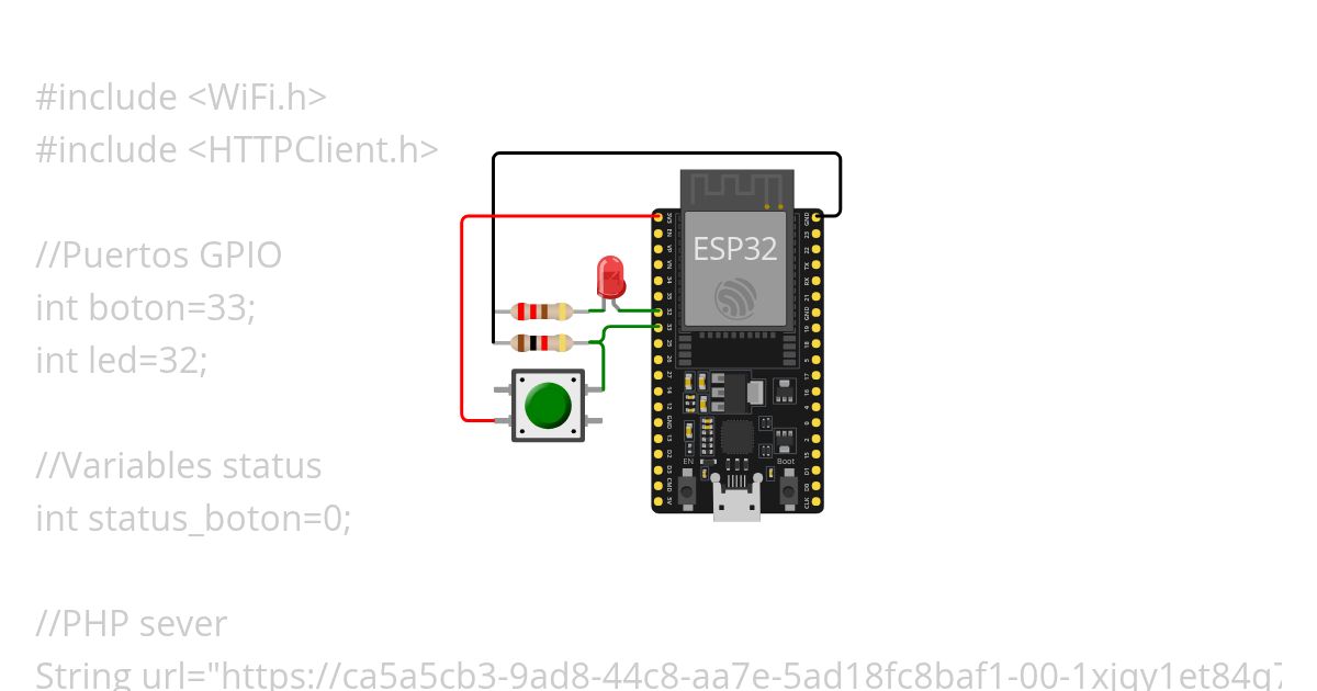 ESP32-PHP Sensor Digital 2 simulation