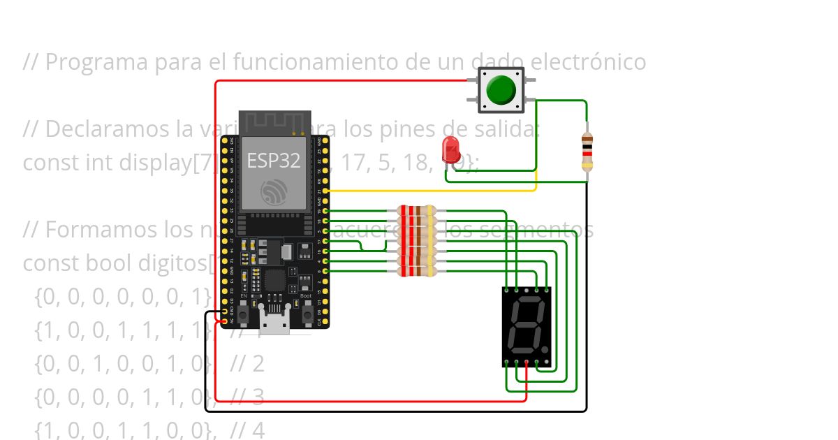 dado electronico con display simulation