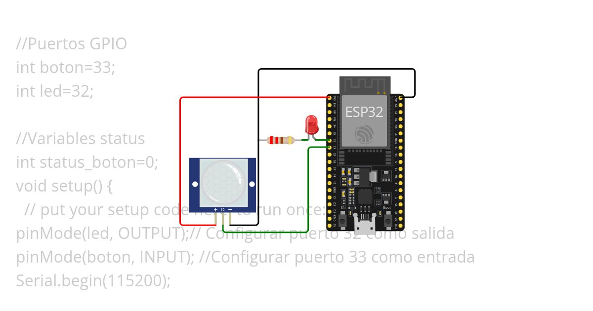 ESP32-PIR Sensores Digital simulation
