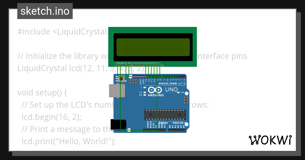 something print in lcd - Wokwi ESP32, STM32, Arduino Simulator