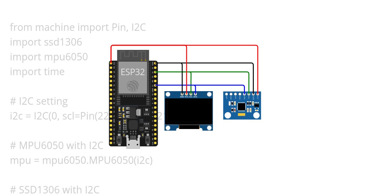 i2c: mpu6050, ssd1306 simulation