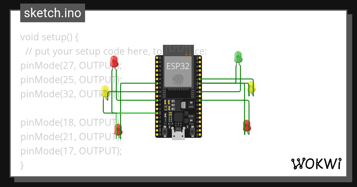 Traffic light Copy - Wokwi ESP32, STM32, Arduino Simulator