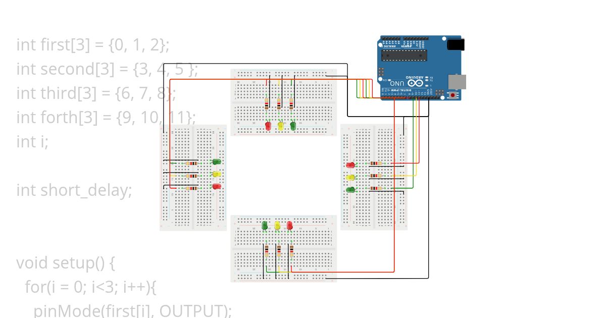 Traffic Light with Intersection simulation