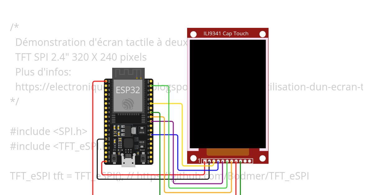 ILI 9341 et ESP32 simulation