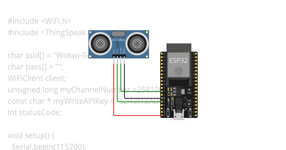 ultrasonic esp32 simulation