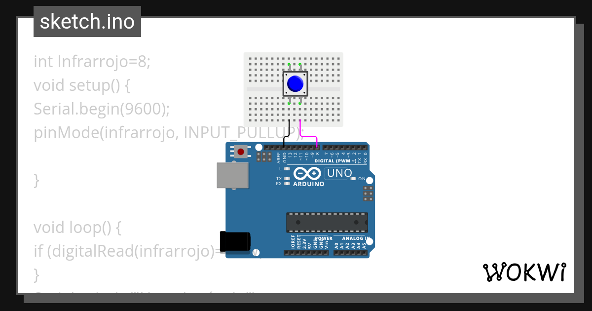 Proyect. 6. Infrared Sensor (FC-51) - Wokwi ESP32, STM32, Arduino Simulator