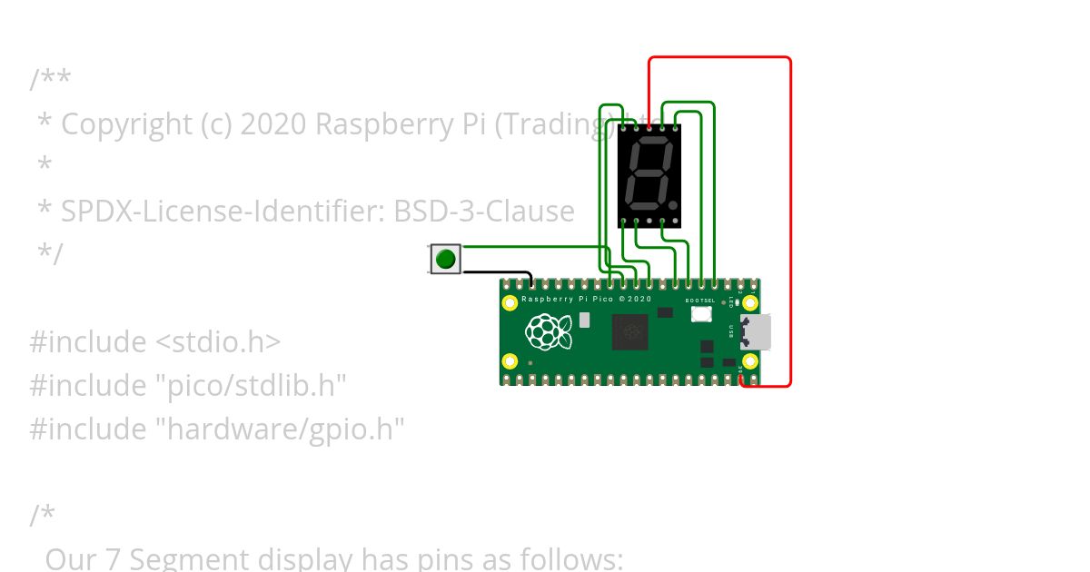 7 Segment Pi Pico SDK Copy simulation
