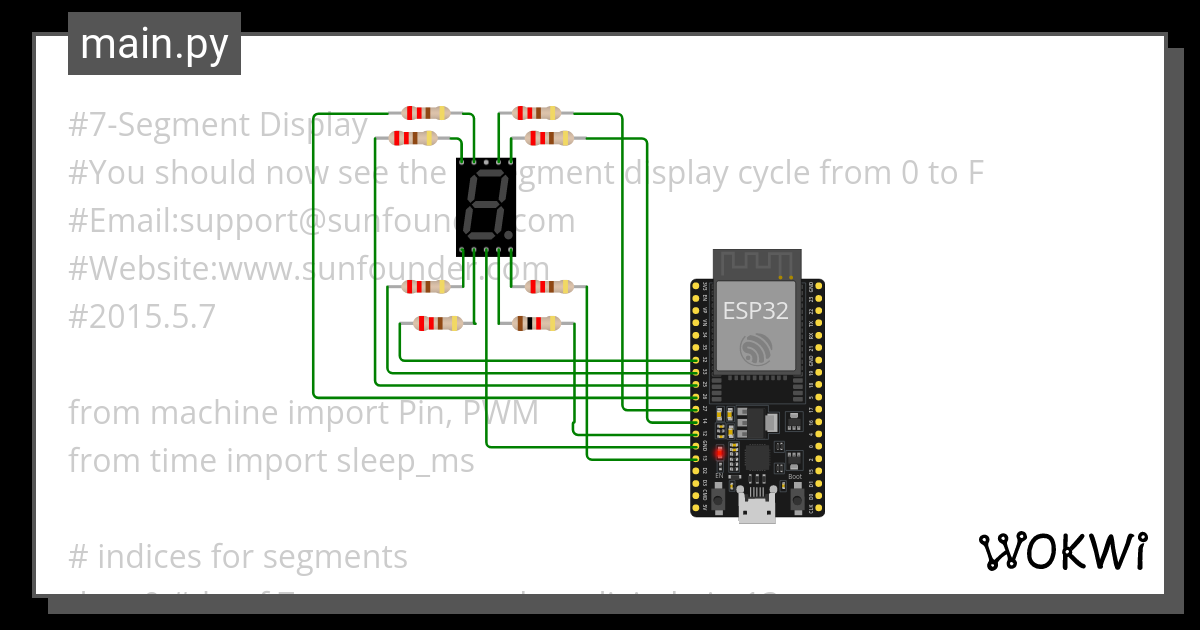 7segdisplay Wokwi Esp32 Stm32 Arduino Simulator 9668