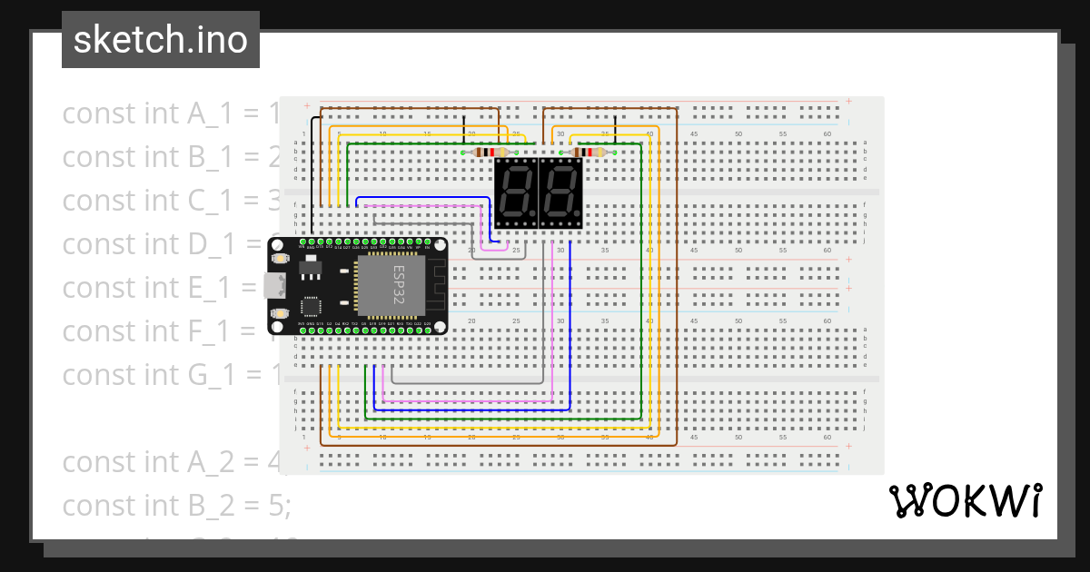 7 segmentos2 - Wokwi ESP32, STM32, Arduino Simulator