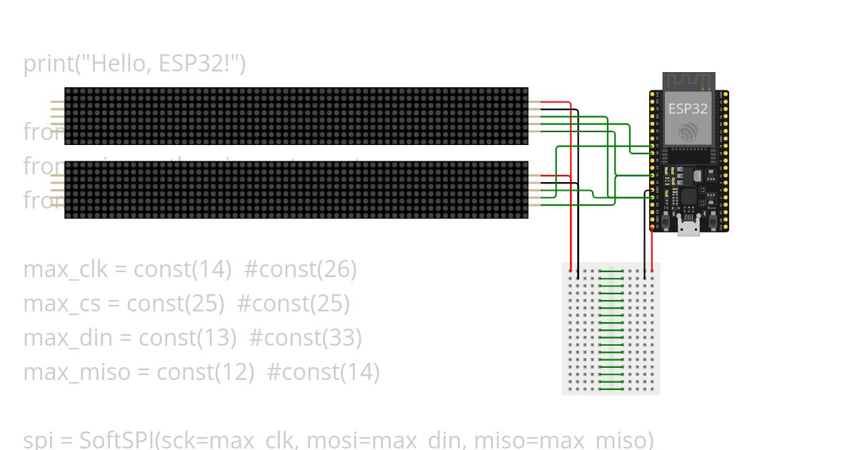 spi:dot matrix 8 simulation