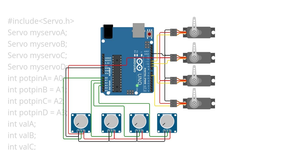 ប្រើ វ៉ាយ៉ាប4 control servo 4 simulation