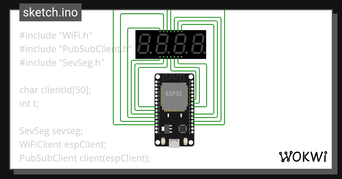 C295 ESP32 MQTT Current Date Seven Segment Display - Wokwi ESP32, STM32 ...