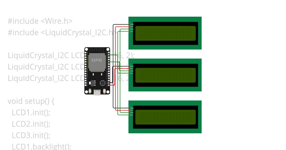 LCD I2C Multiple texts   simulation