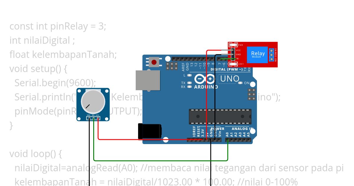 Sensor Kelembapan Dengan Relay simulation