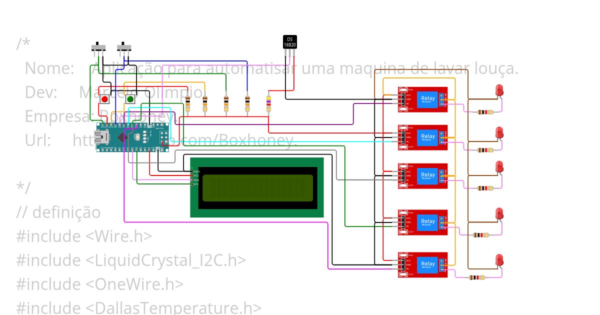 AUTOMATIZAÇÃO ARDUINO NANO simulation