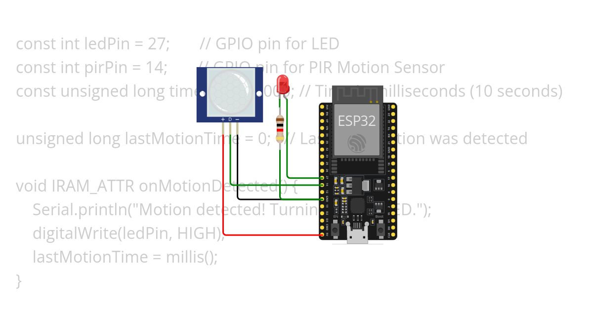 ESP32 & PIR Sensor simulation