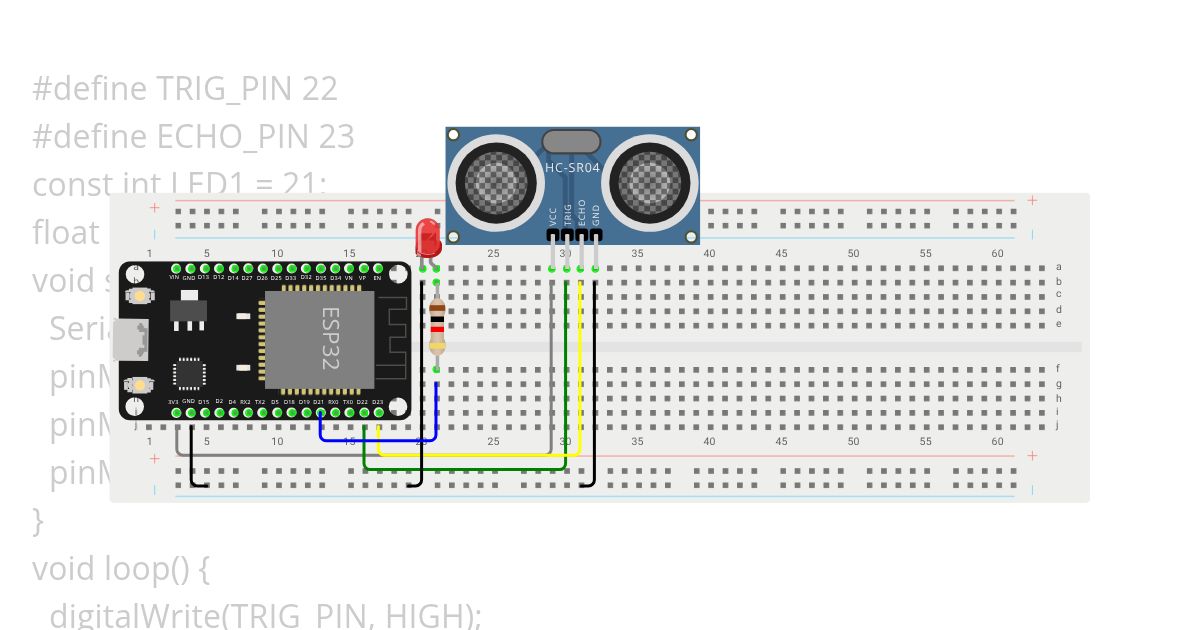 Ultrasonic Module HC-SR04 (ESP32_Lab5_2)  simulation