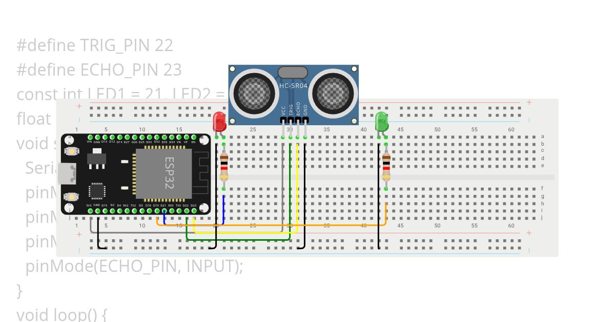 Ultrasonic Module HC-SR04 (ESP32_Lab5_3)   simulation
