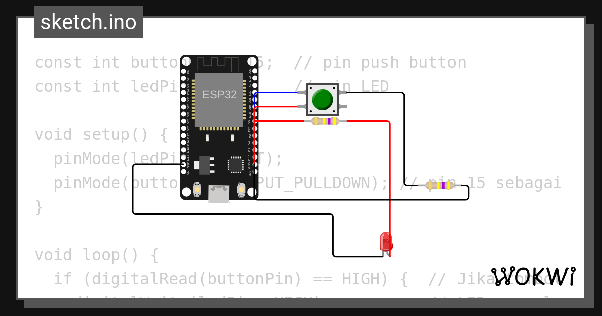 1203210151_LED Push Button - Wokwi ESP32, STM32, Arduino Simulator