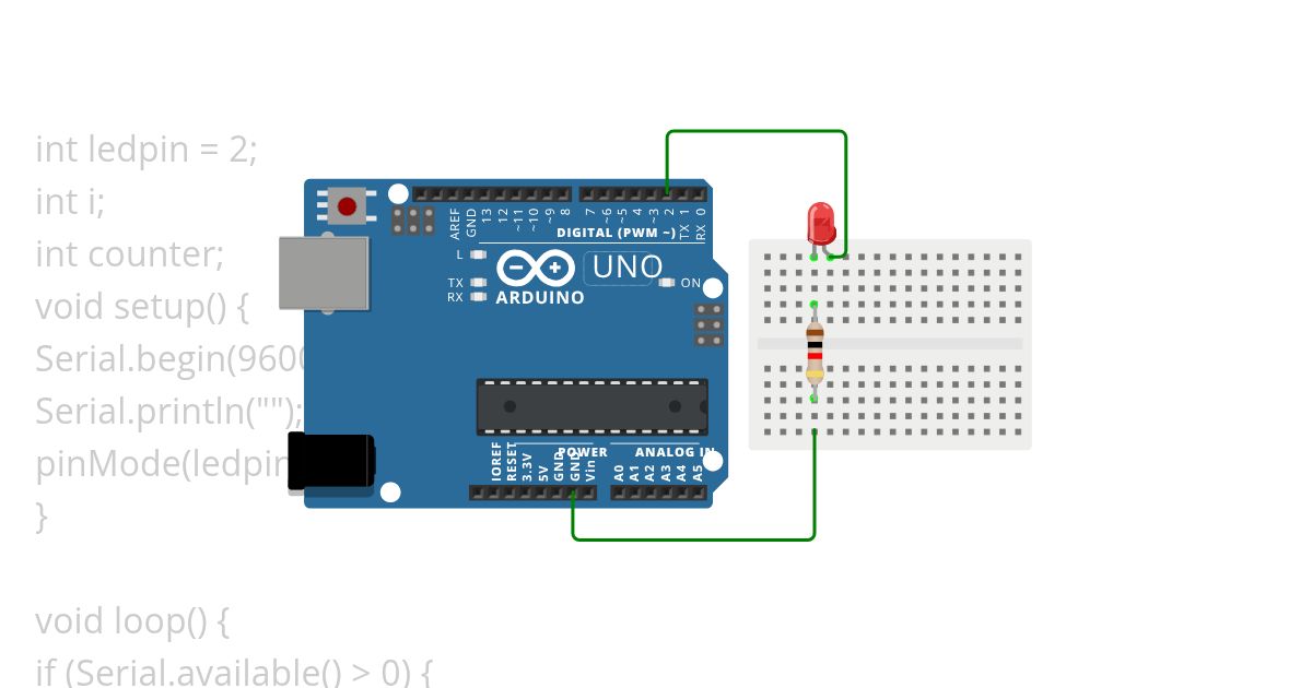 custom blinking led light simulation