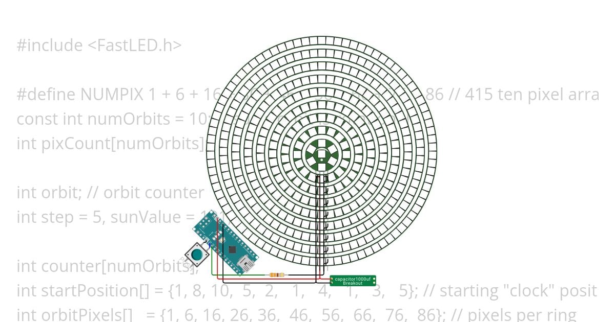 NeoPixSolarSystem simulation