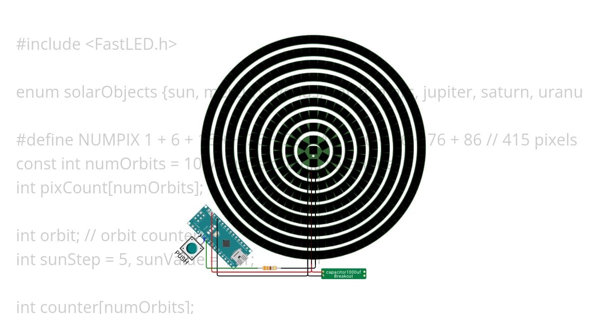 NeoPixSolarSystem simulation