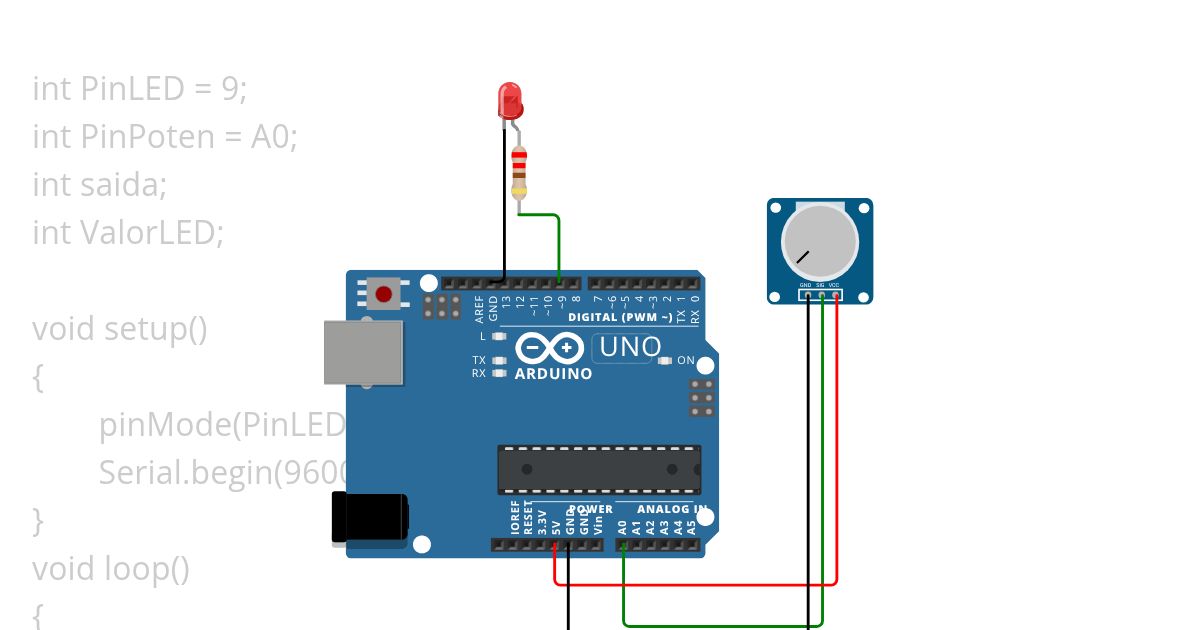 Potenciometro Fade simulation