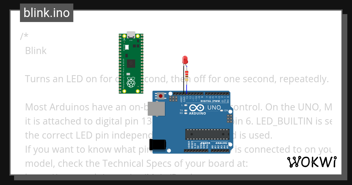 blink.ino Copy - Wokwi ESP32, STM32, Arduino Simulator