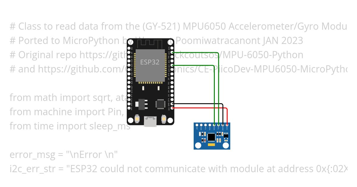 esp32-micropython-mpu6050 simulation