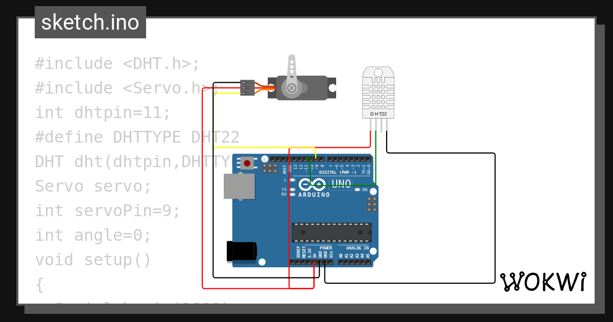 dht with servo Copy - Wokwi ESP32, STM32, Arduino Simulator