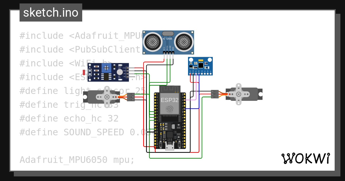 Bi tire agv based on light ambien wokwi esp32 stm32 arduino simulator