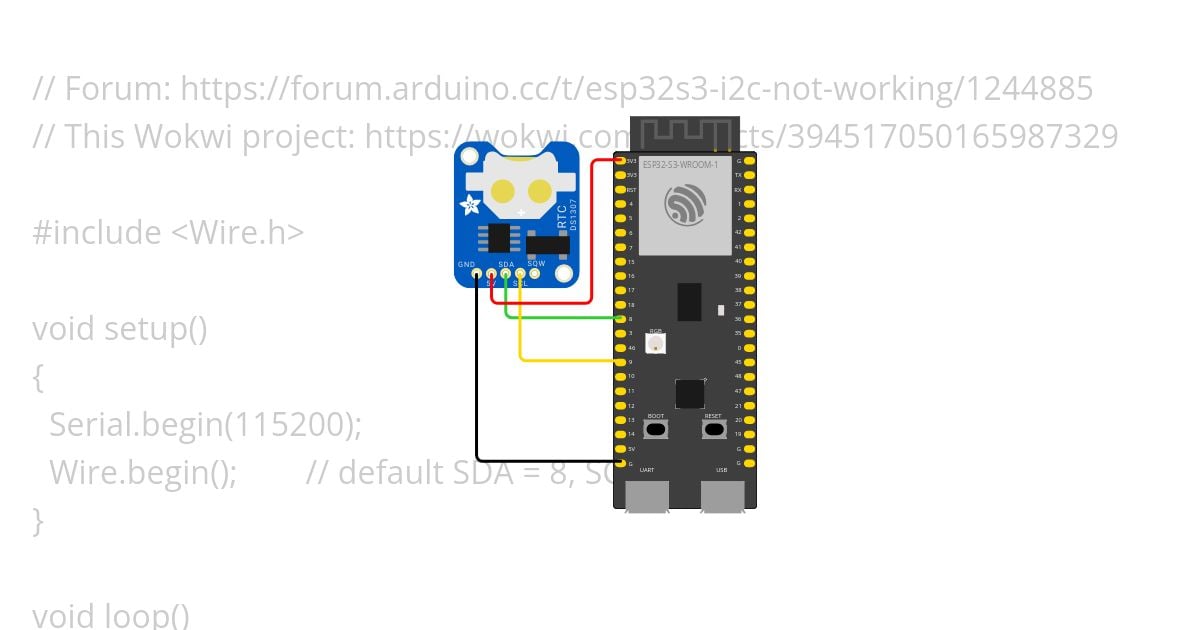 ESP32S3 I2C Copy simulation