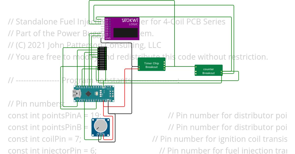 SimpleEFI 4 coils injection control Copy simulation