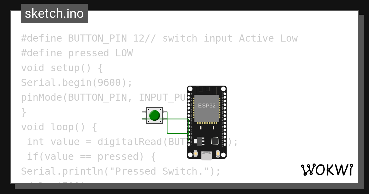 button - Wokwi ESP32, STM32, Arduino Simulator