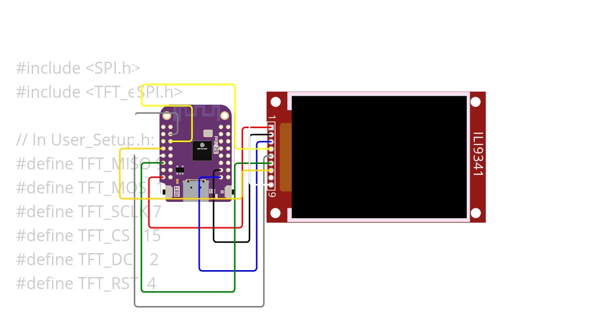 webmos s2 mini and tft ili9341 clock simulation
