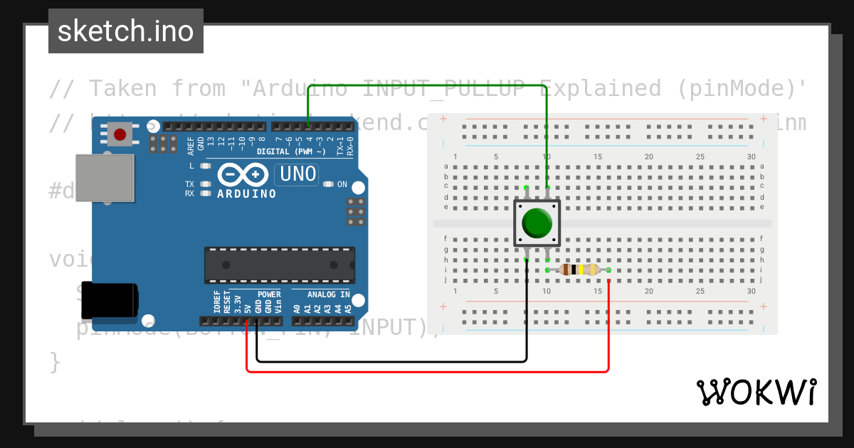 External Pull-Up Resistor Input - Wokwi ESP32, STM32, Arduino Simulator