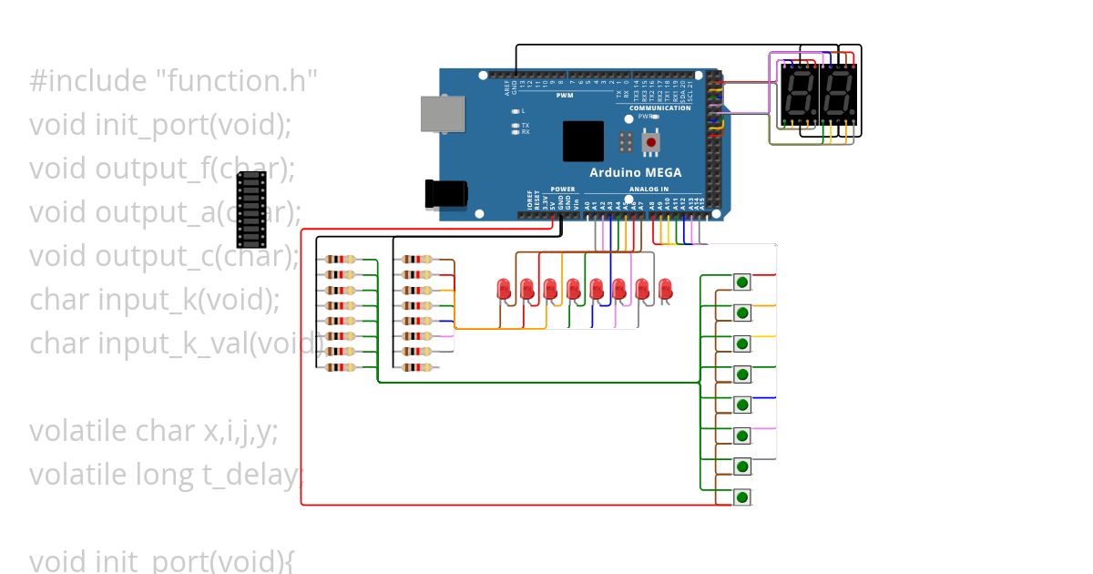 using led,7segment disp,switch simulation