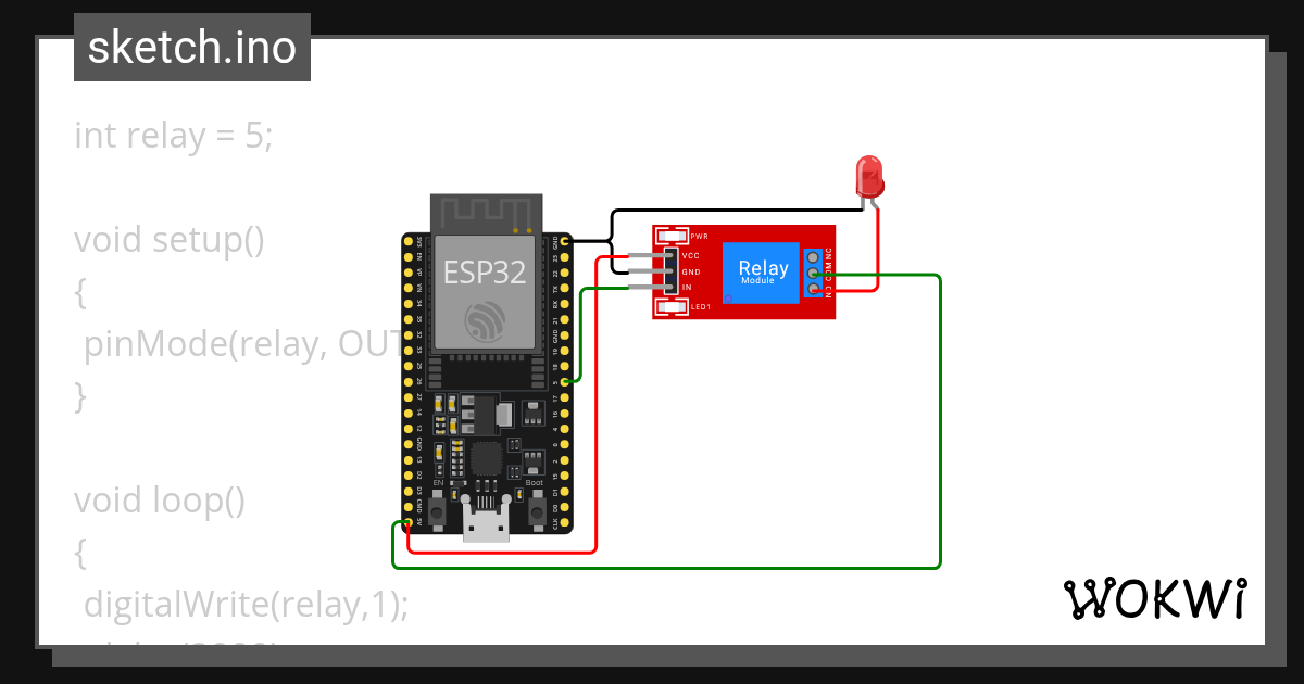 Relay - Wokwi ESP32, STM32, Arduino Simulator