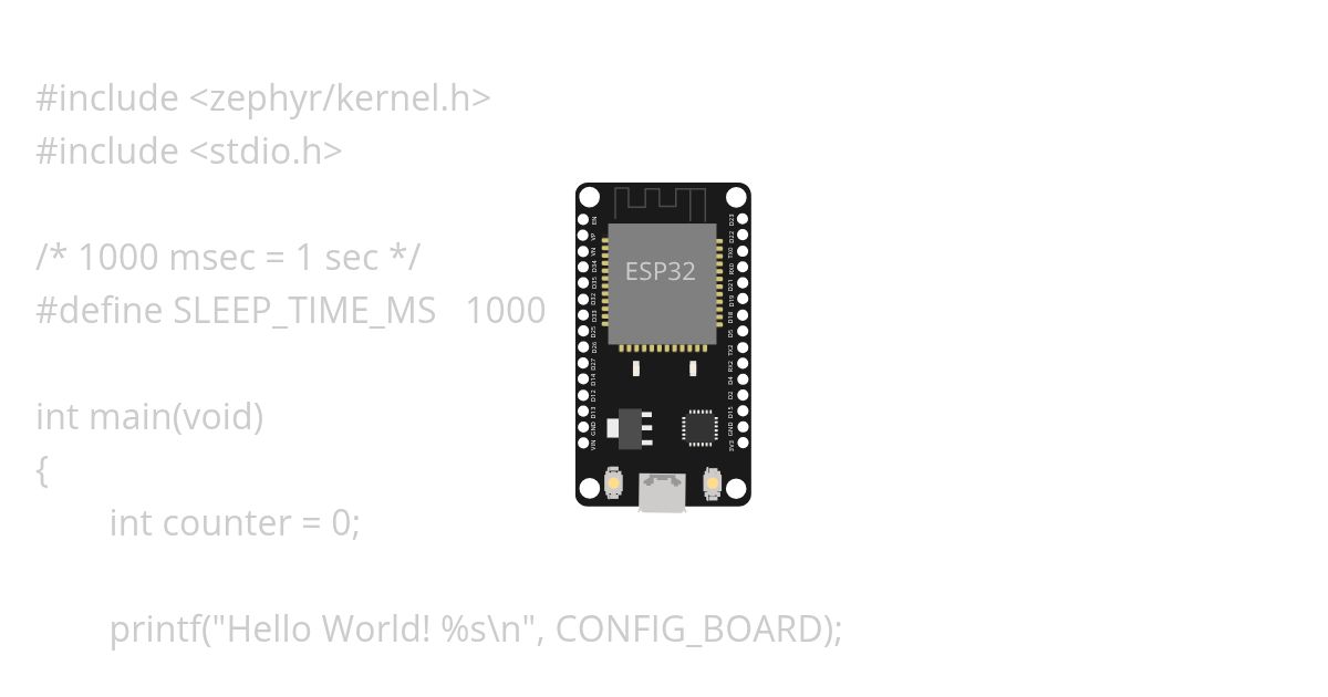ZephyrRTOS ESP32 Hello simulation