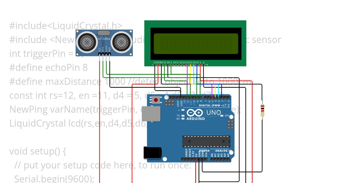lcd_and_ultrasonic simulation
