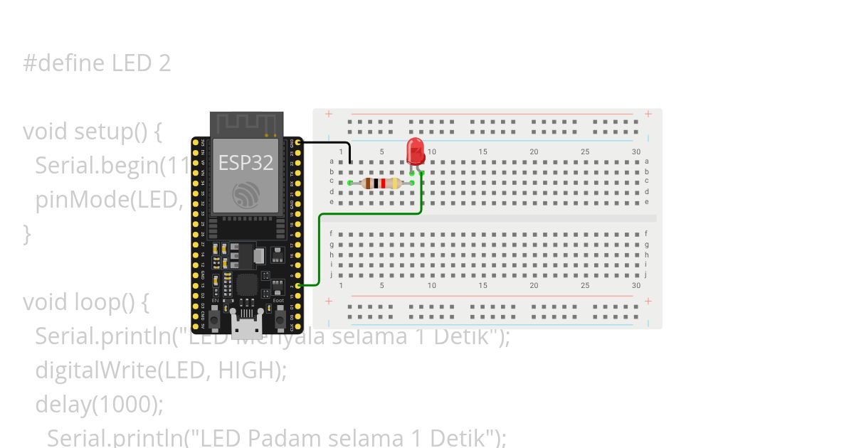Blink (Simple Project) dgn Breadboard simulation