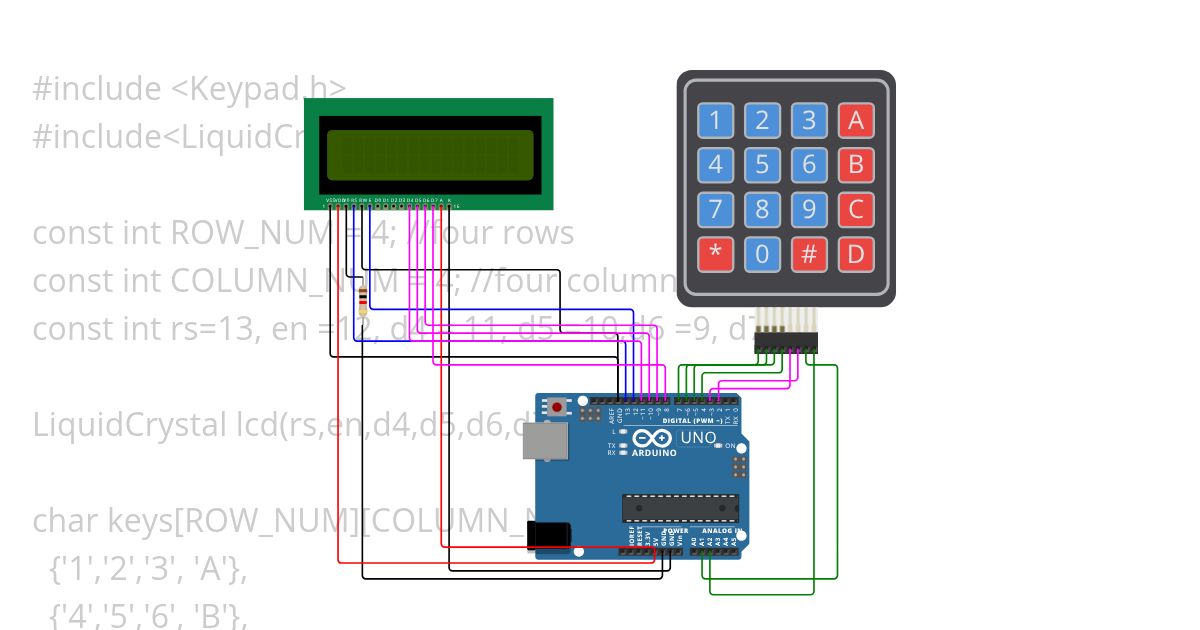 Keypad(4*4) _LCD simulation