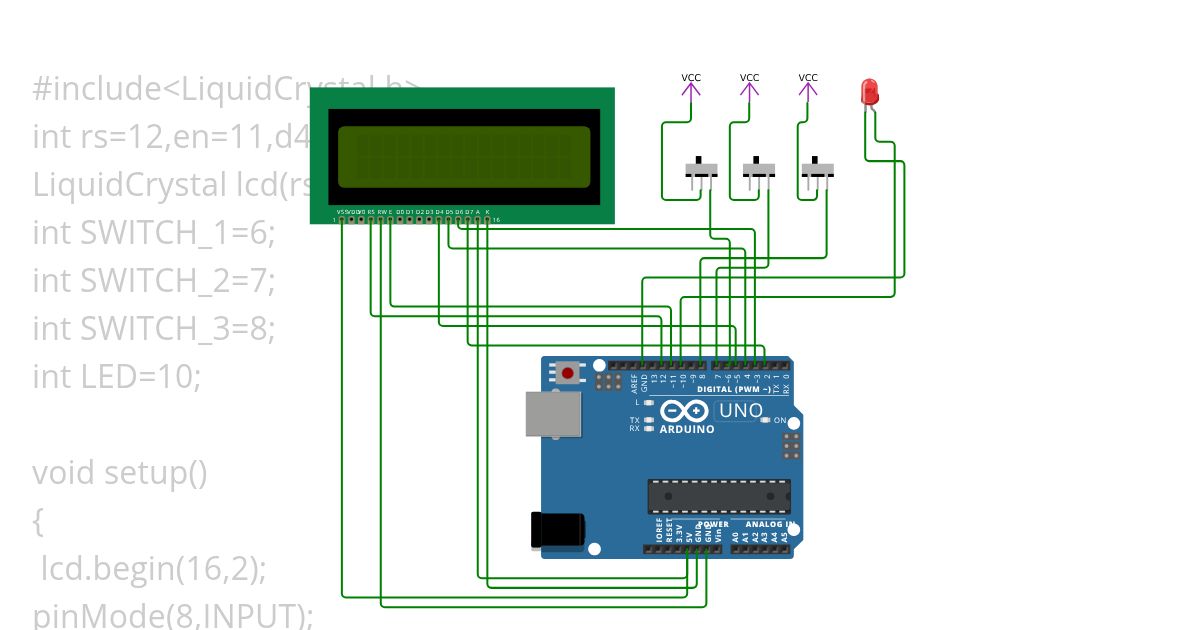 LCD WITH SWITCH simulation