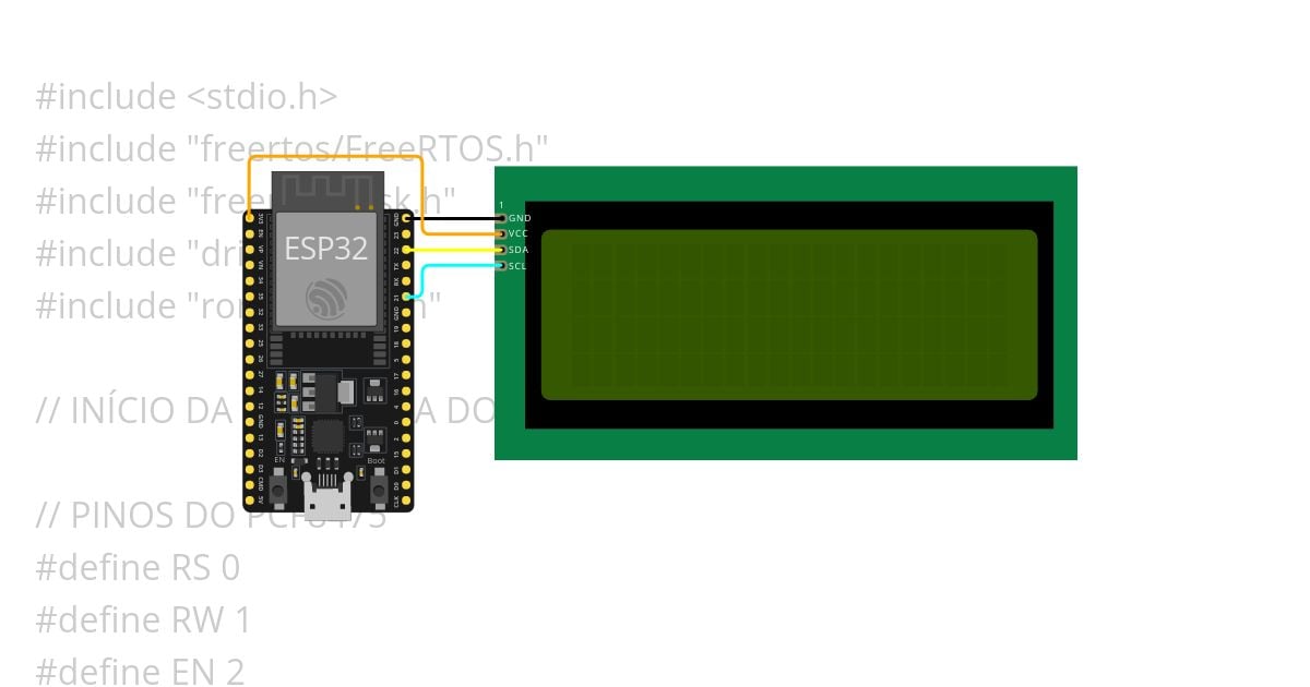 ESP-IDF Display LCD I²C Demo simulation