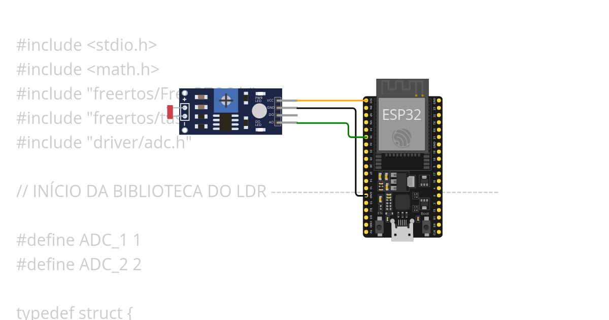 ESP-IDF LDR Demo simulation