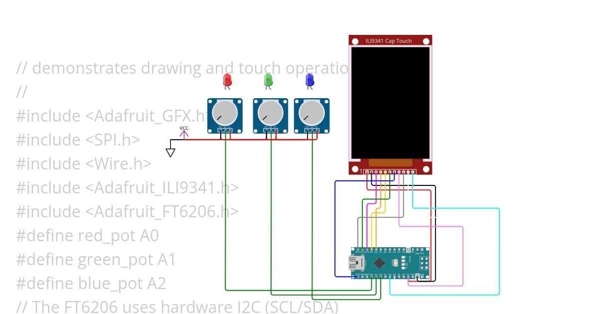 ILI9341 Coloring simulation