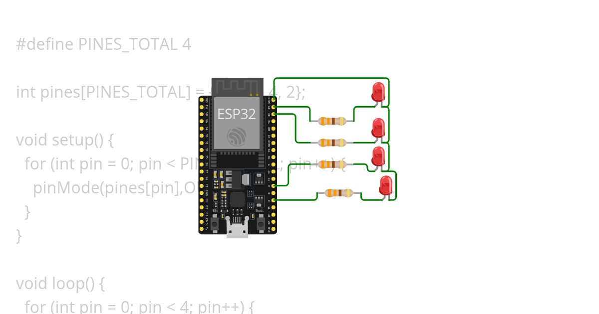 4 Leds simulation