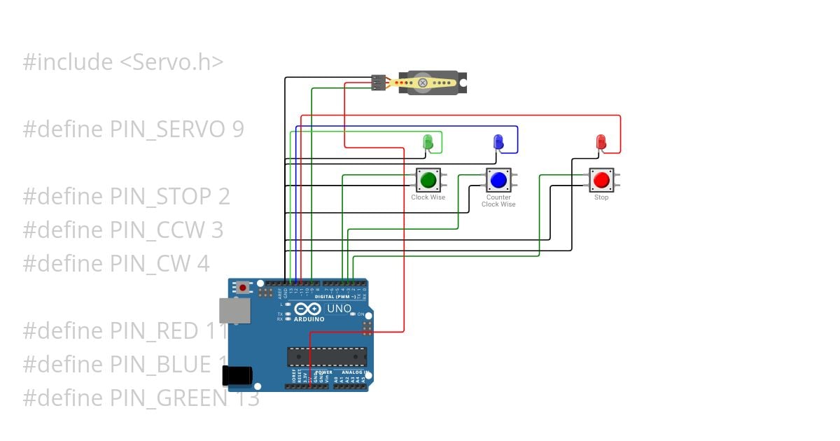 servo_push-button simulation